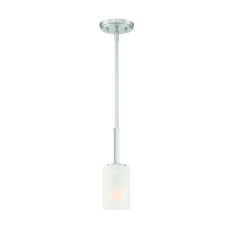 Designers Fountain Carmine 60 Watt 1 Light Brushed Nickel Pendant with Etched Glass Shade D239M-4P-BN